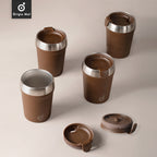 Chubby Coffee Cup – Double-Layer Travel Mug with Coffee Grounds Biobased Shell & 316L Stainless Steel Inner