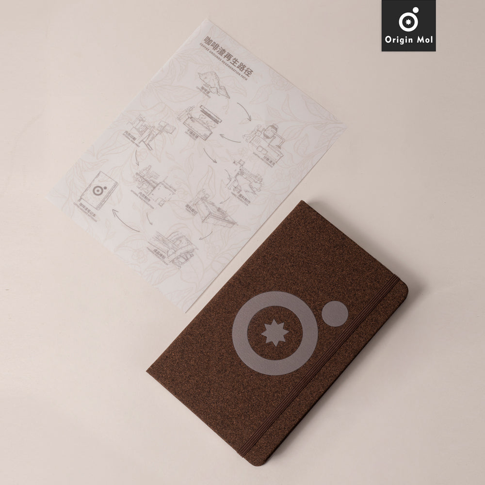 Coffee Grounds Notebook – Recycled Coffee Grounds Cover with Dot Grid Pages